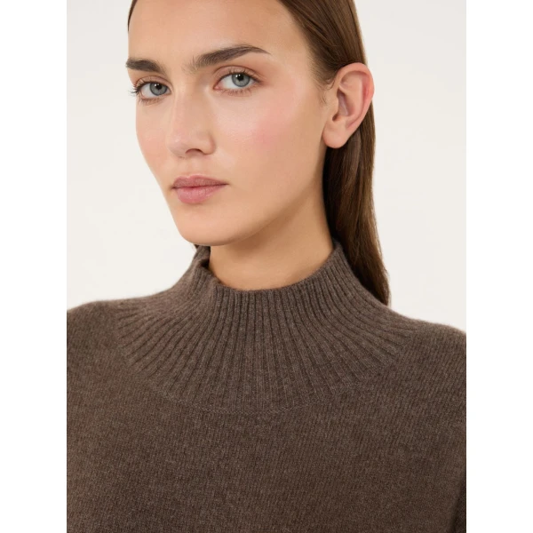 Max Mara Elegia Cashmere Roll-Neck Jumper in Marron Glace | Turtlenecks | Luxury Shoes 