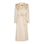 Max Mara Elegia Hooded Cashmere Robe Coat in Sand | Wool Coat | Luxury Shoes 