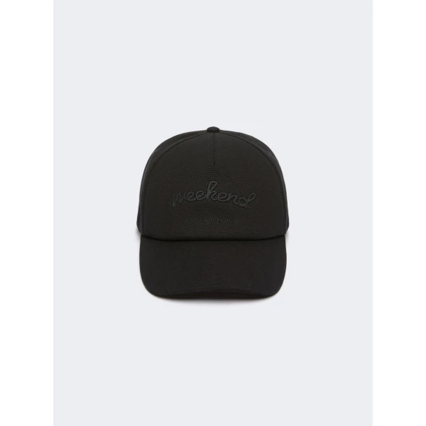 Max Mara Elfi Cotton Baseball Cap in Black | Hats | Luxury Shoes 