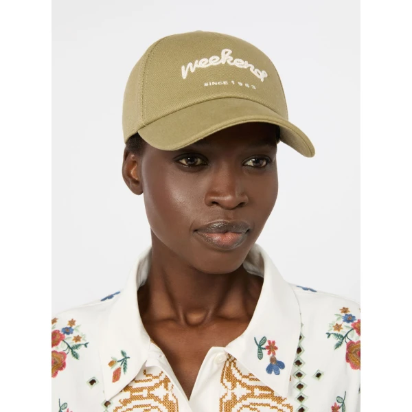 Max Mara Elfi Cotton Baseball Cap in Sage Green | Hats | Luxury Shoes 