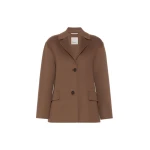 Max Mara Elfi Wool Drap Jacket in Mud | Blazers | Luxury Shoes 