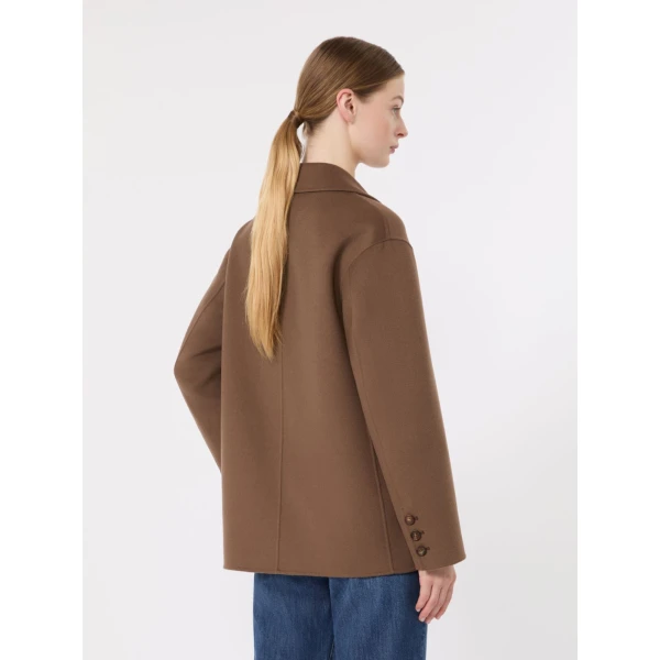 Max Mara Elfi Wool Drap Jacket in Mud | Blazers | Luxury Shoes 