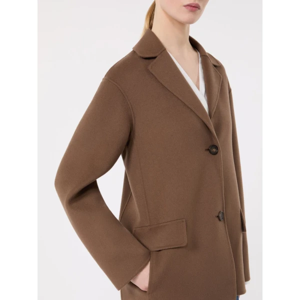 Max Mara Elfi Wool Drap Jacket in Mud | Blazers | Luxury Shoes 