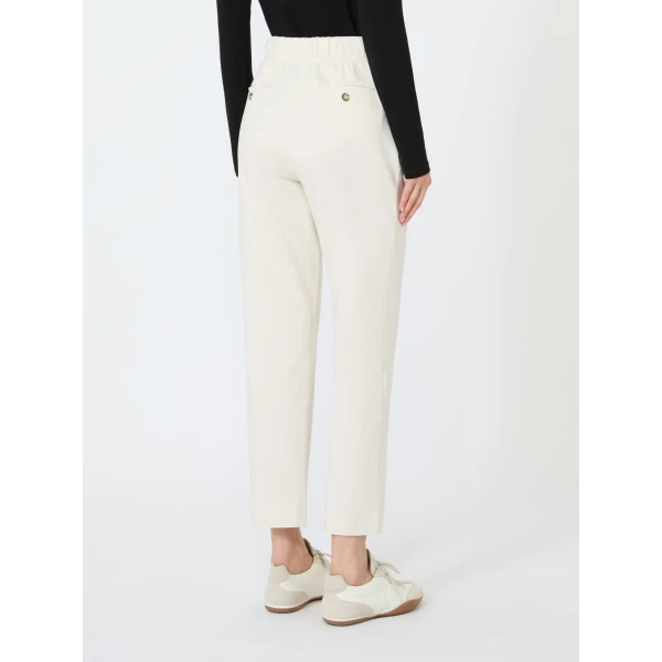 Max Mara Elfo Milano Knit Jersey Trousers in Ivory | Tailored pants | Luxury Shoes 