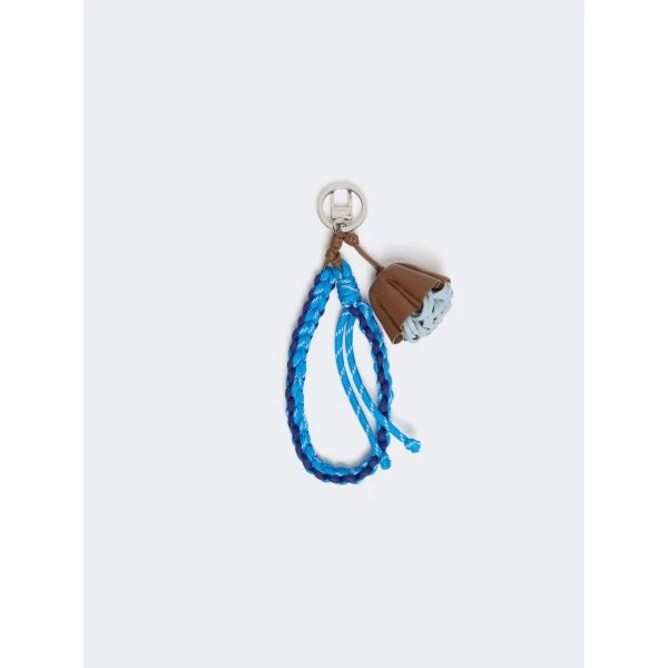 Max Mara Elica Nappa Leather and Rope Keyring in Cornflower Blue | Bag charms | Luxury Shoes 