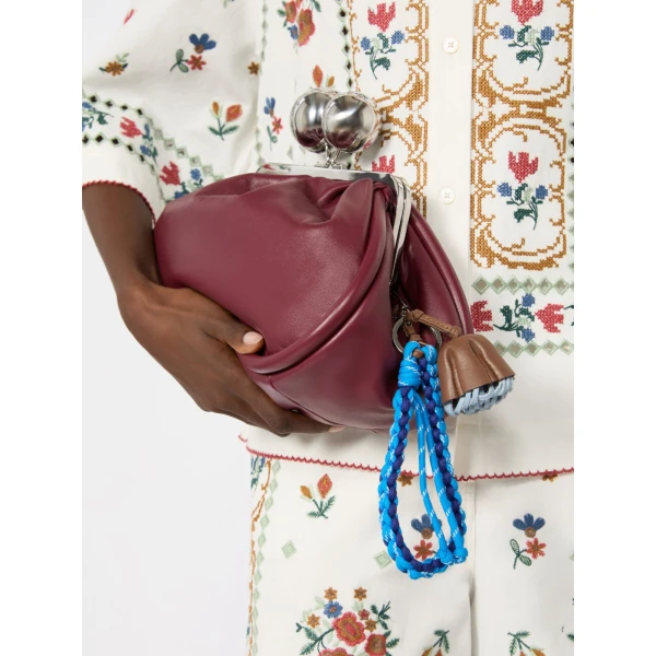 Max Mara Elica Nappa Leather and Rope Keyring in Cornflower Blue | Bag charms | Luxury Shoes 