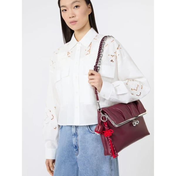 Max Mara Elica Nappa Leather and Rope Keyring in Red | Bag charms | Luxury Shoes 