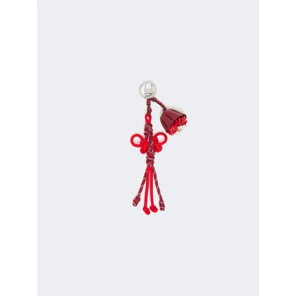 Max Mara Elica Nappa Leather and Rope Keyring in Red | Bag charms | Luxury Shoes 