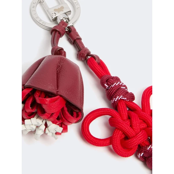 Max Mara Elica Nappa Leather and Rope Keyring in Red | Bag charms | Luxury Shoes 