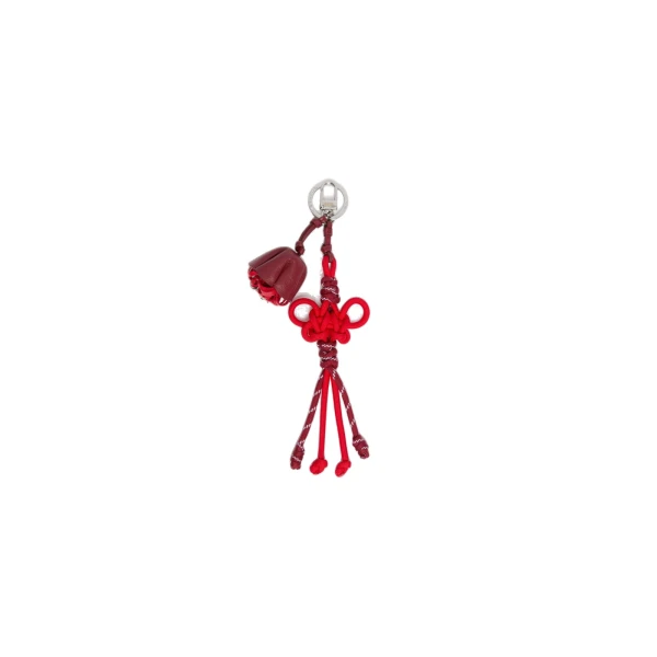 Max Mara Elica Nappa Leather and Rope Keyring in Red | Bag charms | Luxury Shoes 