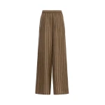 Max Mara Eliseo Printed Silk Relaxed Trousers in Khaki | Wide leg pants | Luxury Shoes 