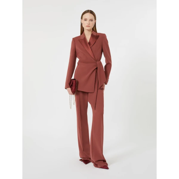 Max Mara Eliseo Tuxedo-Style Cady Trousers in Antique Rose | Tailored pants | Luxury Shoes 