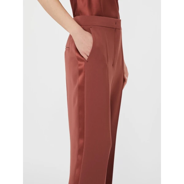 Max Mara Eliseo Tuxedo-Style Cady Trousers in Antique Rose | Tailored pants | Luxury Shoes 