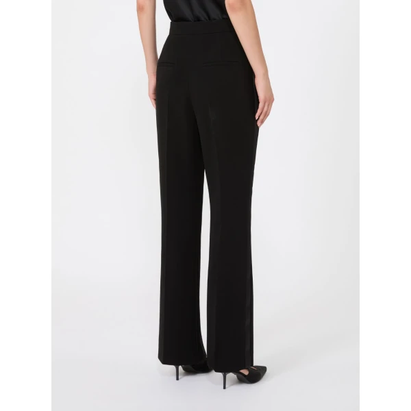 Max Mara Eliseo Tuxedo-Style Cady Trousers in Black | Tailored pants | Luxury Shoes 