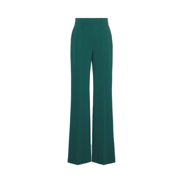 Max Mara Eliseo Tuxedo-Style Cady Trousers in Dark Green | Tailored pants | Luxury Shoes 