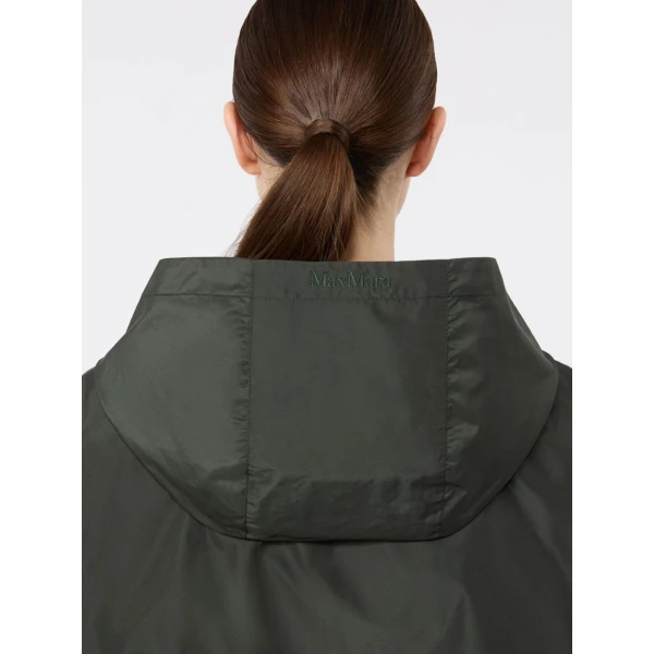 Max Mara Eliseo Water-Repellent Taffeta Hooded Jacket in Dark Green | Jackets | Luxury Shoes 