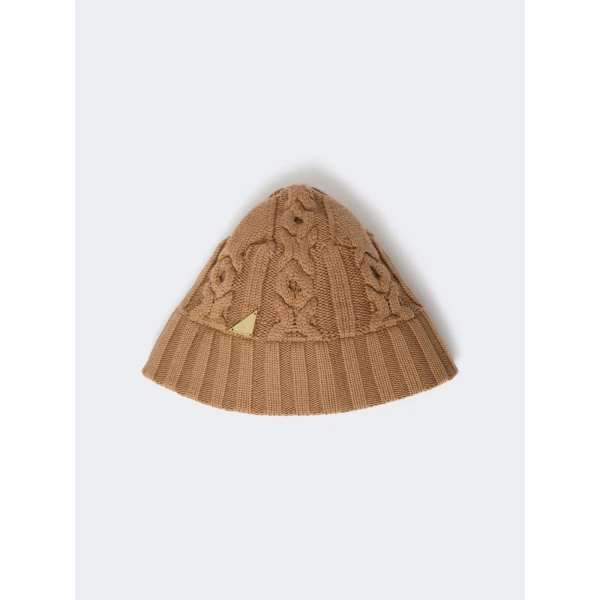 Max Mara Elleni Wool Knit Bucket Hat in Hazelnut Brown | Hats | Luxury Shoes 
