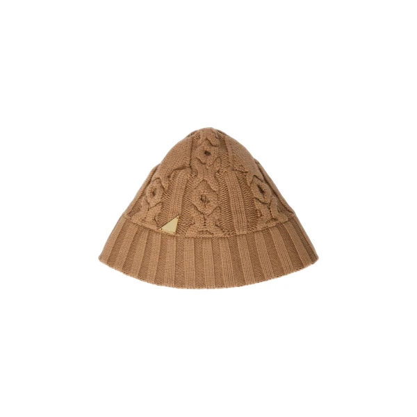Max Mara Elleni Wool Knit Bucket Hat in Hazelnut Brown | Hats | Luxury Shoes 