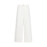 Max Mara Ellisse Cotton Bull Wide-Leg Trousers in White | Wide leg pants | Luxury Shoes 