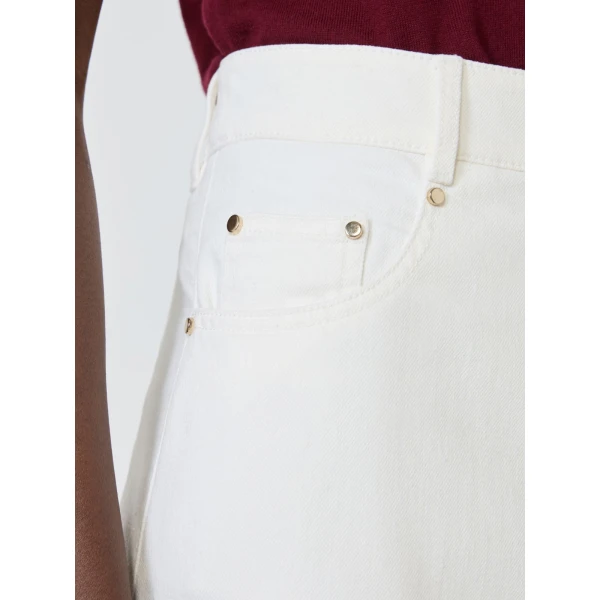 Max Mara Ellisse Cotton Bull Wide-Leg Trousers in White | Wide leg pants | Luxury Shoes 