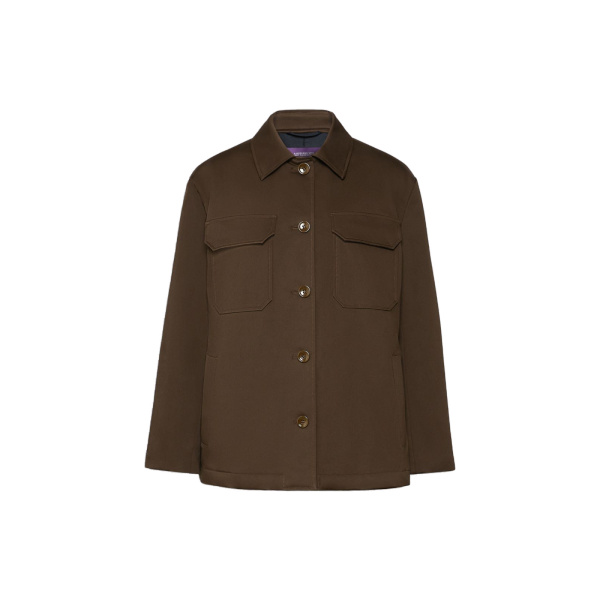 Max Mara Elmo Cotton Satin Short Jacket in Brown | Blazers | Luxury Shoes 