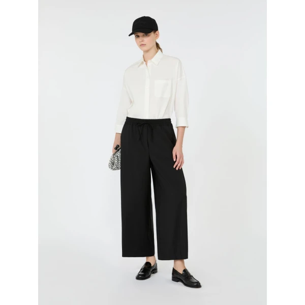 Max Mara Elmo Stretch Wool Joggers in Black | Sweatpants | Luxury Shoes 