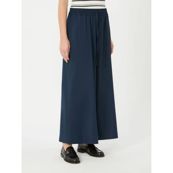 Max Mara Elmo Stretch Wool Joggers in Navy | Sweatpants | Luxury Shoes 