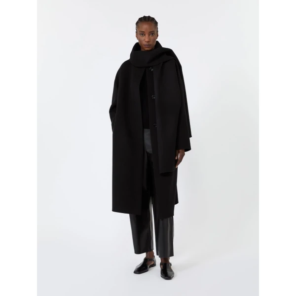 Max Mara Elodia Double Wool Broadcloth Coat in Black | Wool Coat | Luxury Shoes 