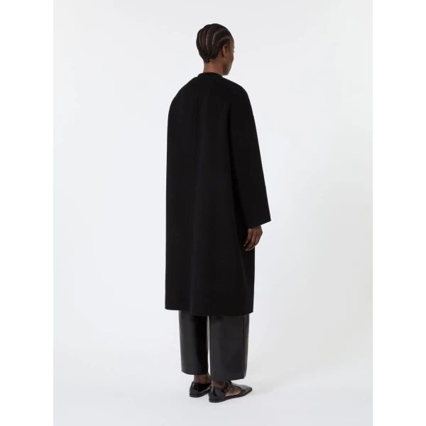 Max Mara Elodia Double Wool Broadcloth Coat in Black | Wool Coat | Luxury Shoes 