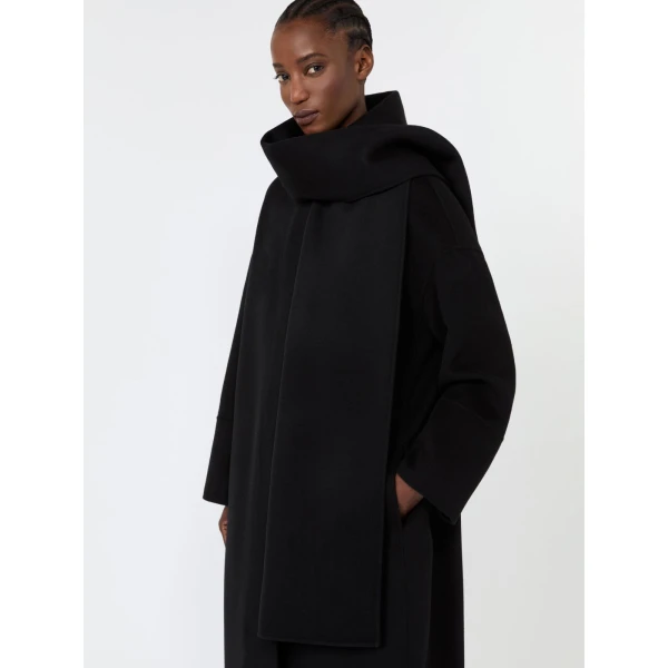 Max Mara Elodia Double Wool Broadcloth Coat in Black | Wool Coat | Luxury Shoes 