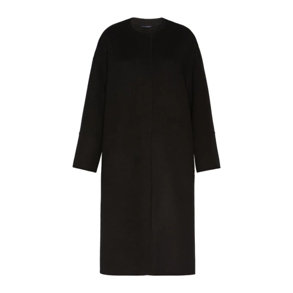 Elodia Double Wool Broadcloth Coat in Black