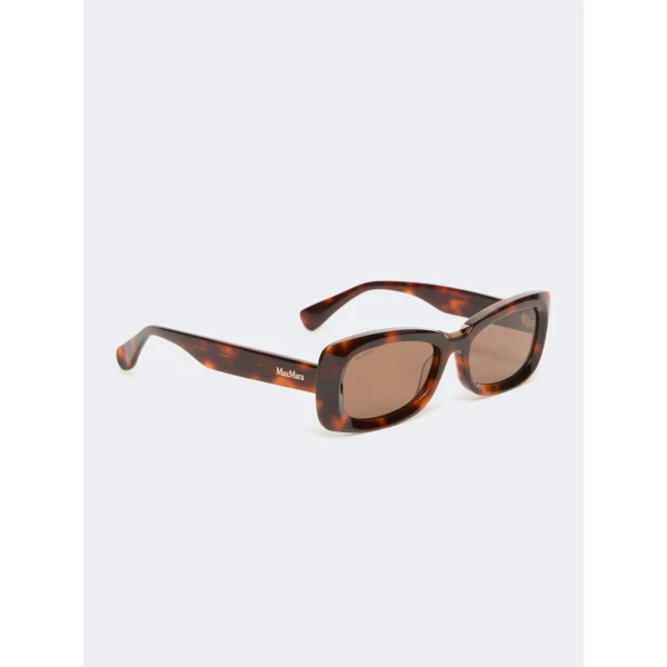 Max Mara Elodia Rectangular Sunglasses in Tawny Bronze Brown | Sunglasses | Luxury Shoes 