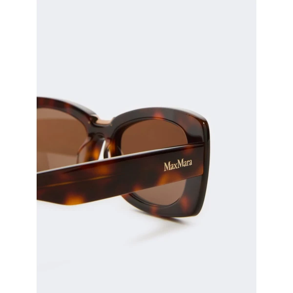 Max Mara Elodia Rectangular Sunglasses in Tawny Bronze Brown | Sunglasses | Luxury Shoes 