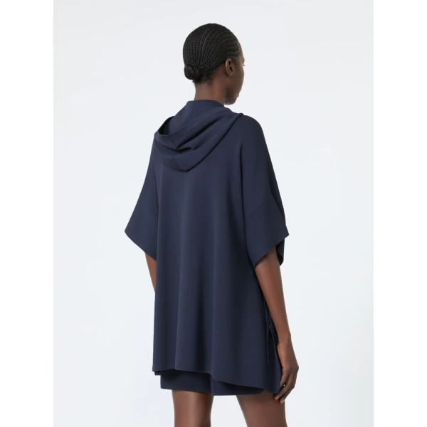 Max Mara Elogio Viscose Crepe Hooded Cardigan in Ultramarine | Cardigan | Luxury Shoes 