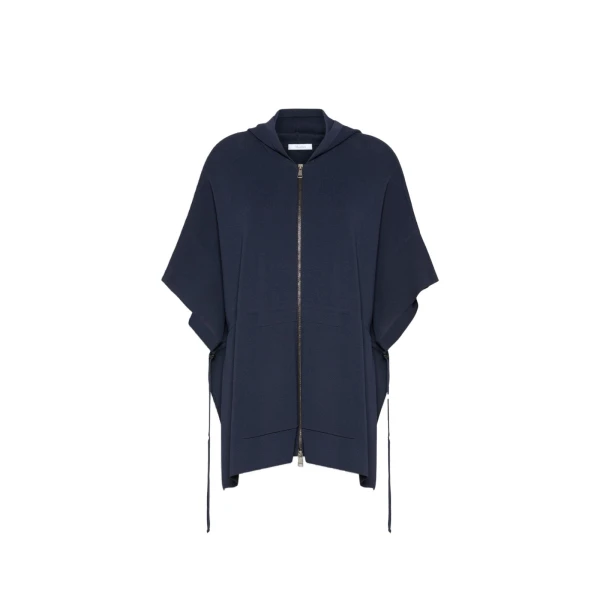 Max Mara Elogio Viscose Crepe Hooded Cardigan in Ultramarine | Cardigan | Luxury Shoes 