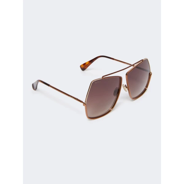 Max Mara Elsa Geometric Sunglasses in Camel | Sunglasses | Luxury Shoes 