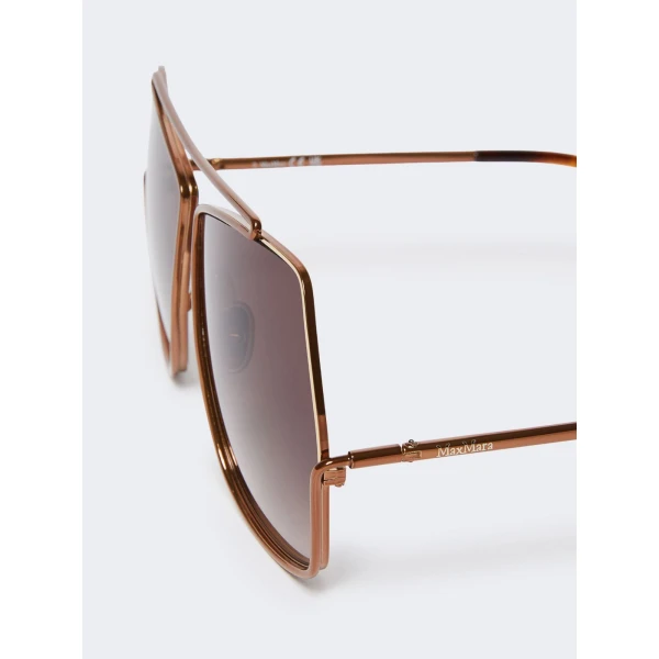 Max Mara Elsa Geometric Sunglasses in Camel | Sunglasses | Luxury Shoes 