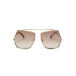 Max Mara Elsapetite Geometric Sunglasses in Brown | Sunglasses | Luxury Shoes 