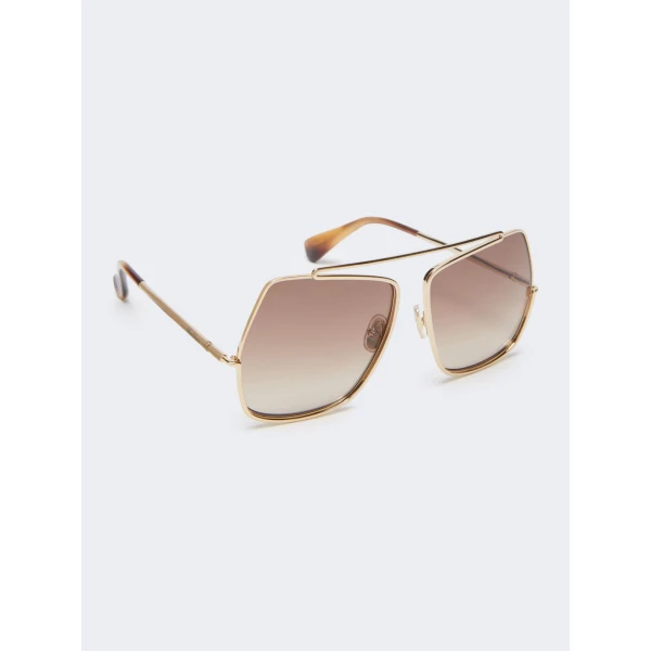 Max Mara Elsapetite Geometric Sunglasses in Brown | Sunglasses | Luxury Shoes 