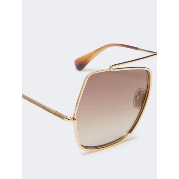 Max Mara Elsapetite Geometric Sunglasses in Brown | Sunglasses | Luxury Shoes 