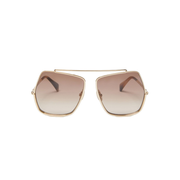 Max Mara Elsapetite Geometric Sunglasses in Brown | Sunglasses | Luxury Shoes 
