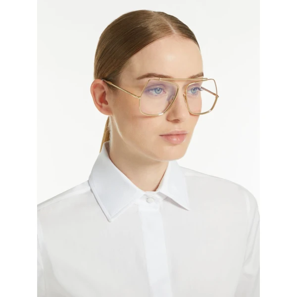 Max Mara Elsav Square Metal Sunglasses in Gold | Sunglasses | Luxury Shoes 