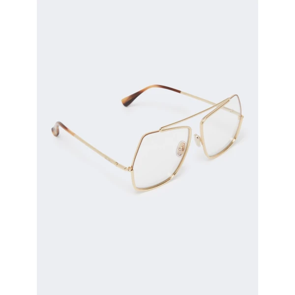 Max Mara Elsav Square Metal Sunglasses in Gold | Sunglasses | Luxury Shoes 