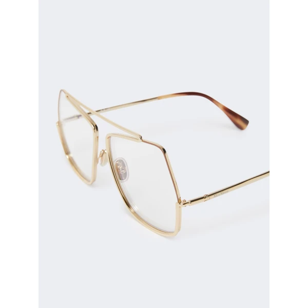 Max Mara Elsav Square Metal Sunglasses in Gold | Sunglasses | Luxury Shoes 