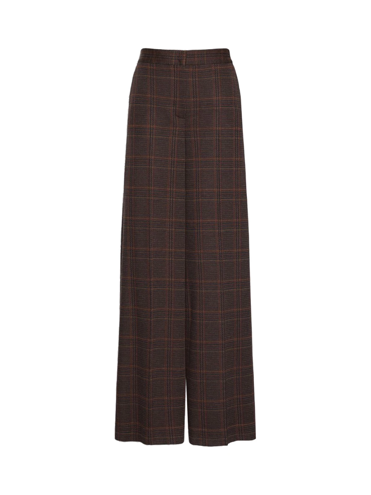 Max Mara Emiro Wide Glen Plaid Jersey Trousers in Brown Bordeaux Max Mara Emiro Wide Glen Plaid Jersey Trousers in Brown Bordeaux | Wide leg pants | Luxury Shoes