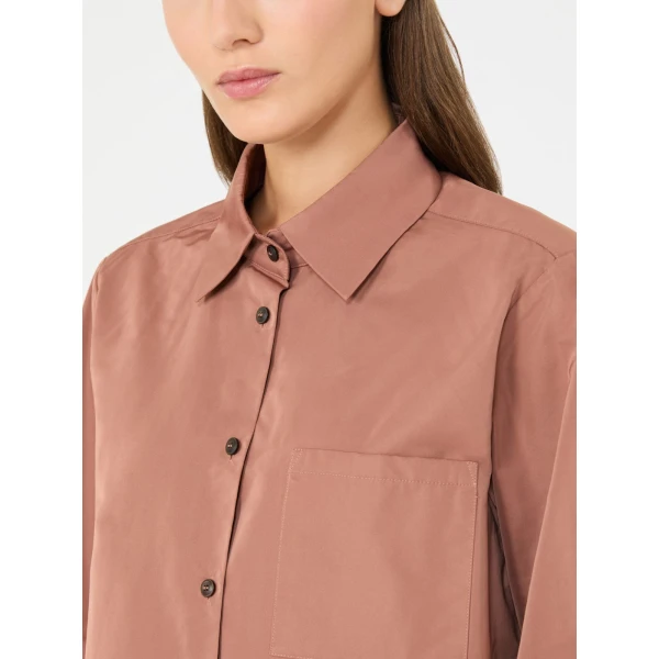 Max Mara Entrata Silk-Blend Radzimir Shirt in Antique Rose | Shirts | Luxury Shoes 