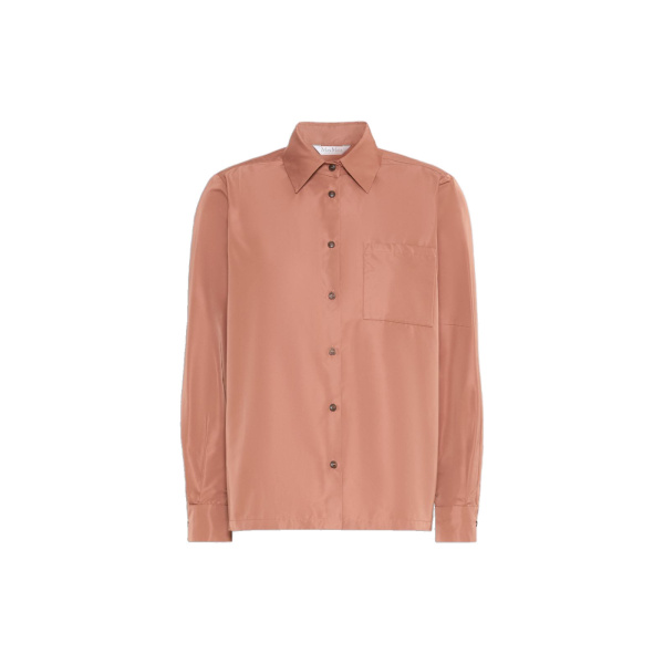 Max Mara Entrata Silk-Blend Radzimir Shirt in Antique Rose | Shirts | Luxury Shoes 