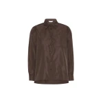 Max Mara Entrata Silk-Blend Radzimir Shirt in Dark Brown | Shirts | Luxury Shoes 