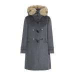 Max Mara Epica Hooded Double Wool Coat in Medium Grey | Wool Coat | Luxury Shoes 