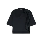 Max Mara Era Frilly Jersey T-Shirt in Ultramarine | T-shirts | Luxury Shoes 